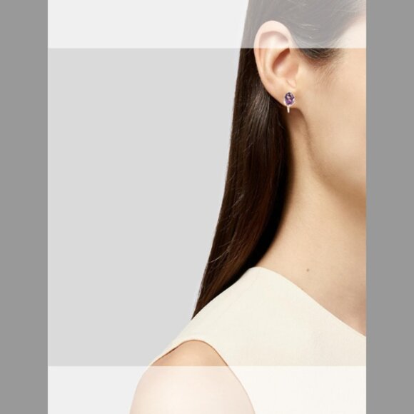 14k Gold More than a carat and a half each of Amethyst earrings - Picture 2 of 7